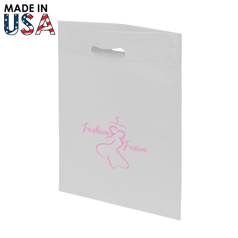 9x12 Reusable Non-Woven Handle Bag- White