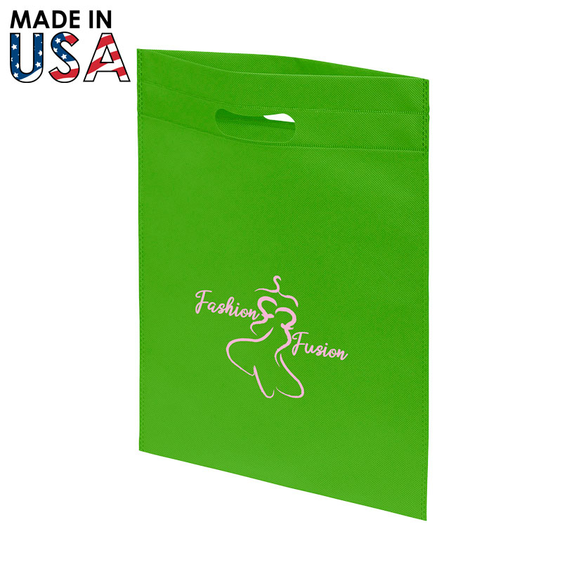 9x12 Reusable Non-Woven Handle Bag - Lime Green