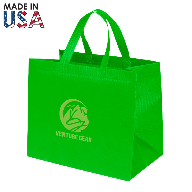 12x8x10 Reusable Non-Woven Tote Bag - Lime Green