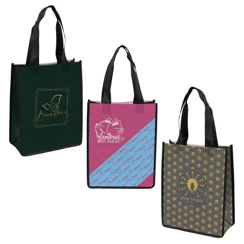 8x10x4 Laminated 5-Panel PP Non-Woven Tote Bag