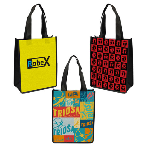 8x10x4 Laminated 2-Panel PP Non-Woven Tote Bag