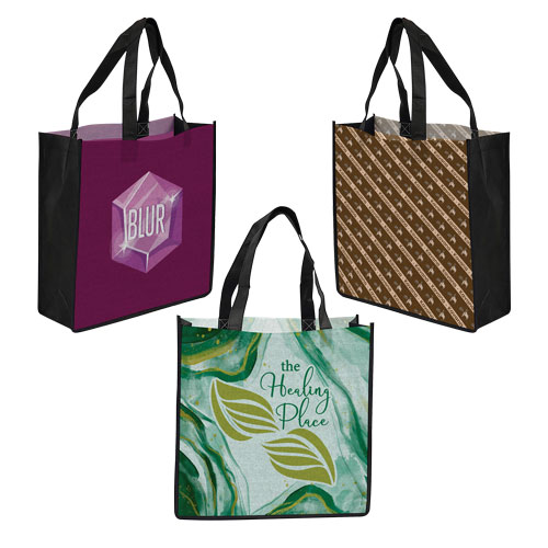 13x13x5 Laminated 2-Panel PP Non-Woven Tote Bag
