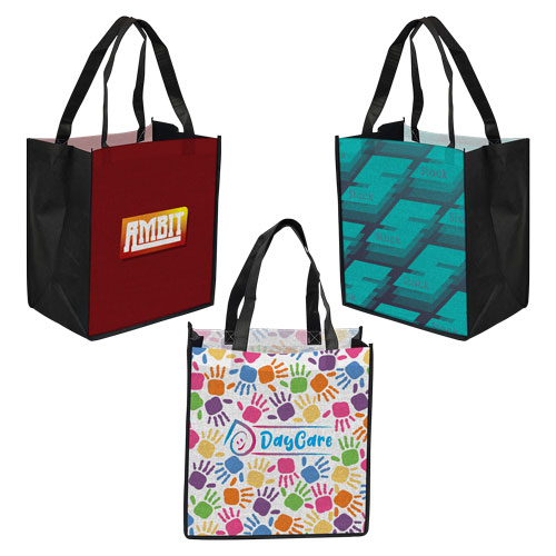 12x13x8 Laminated 2-Panel PP Non-Woven Tote Bag
