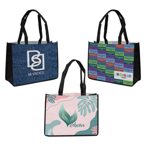 12x13x6 Laminated 2-Panel PP Non-Woven Tote Bag