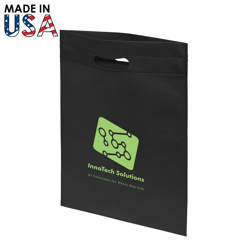 12x15 Reusable Non-Woven Handle Bag - Black