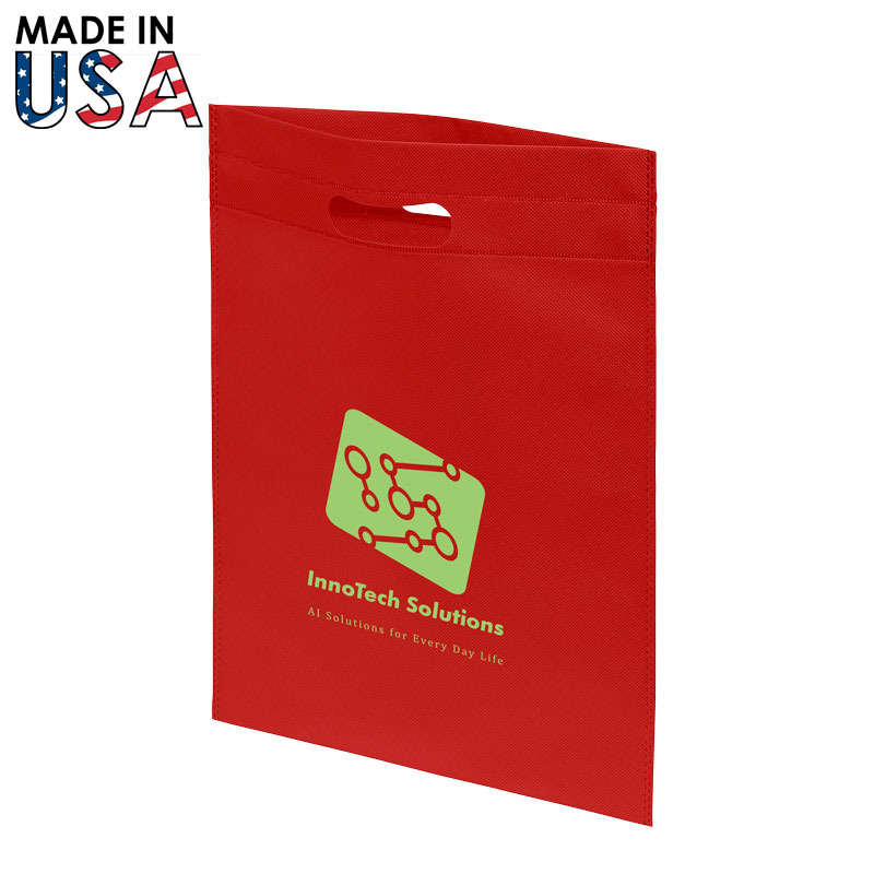 12x15 Reusable Non-Woven Handle Bag- Red