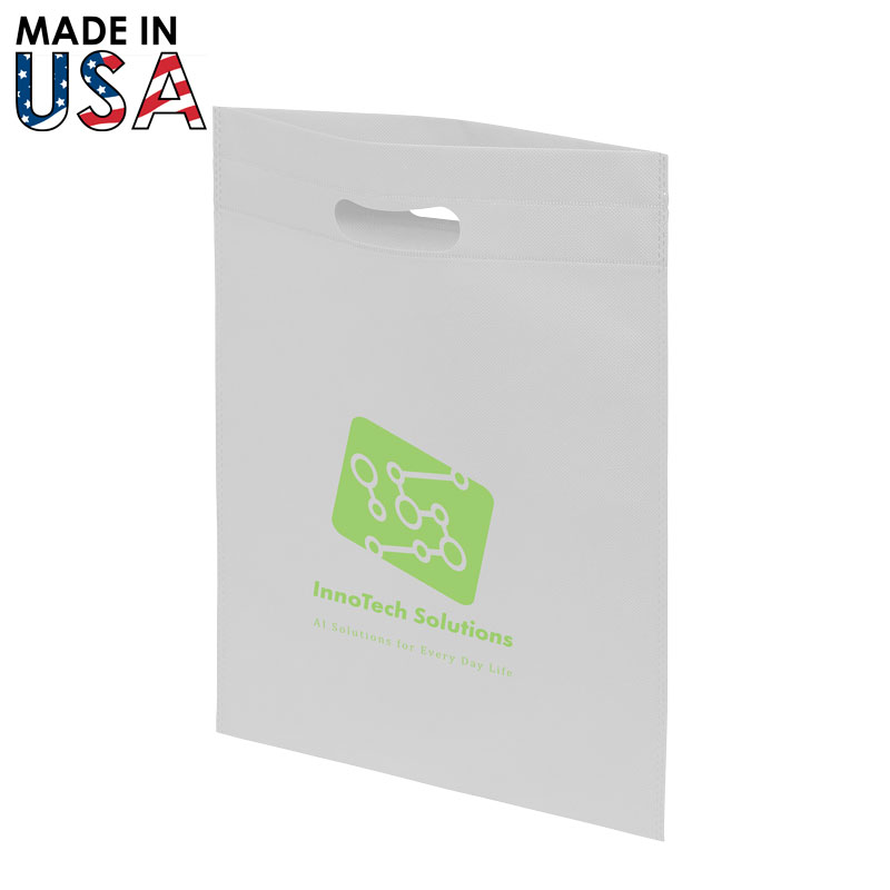 12x15 Reusable Non-Woven Handle Bag - White