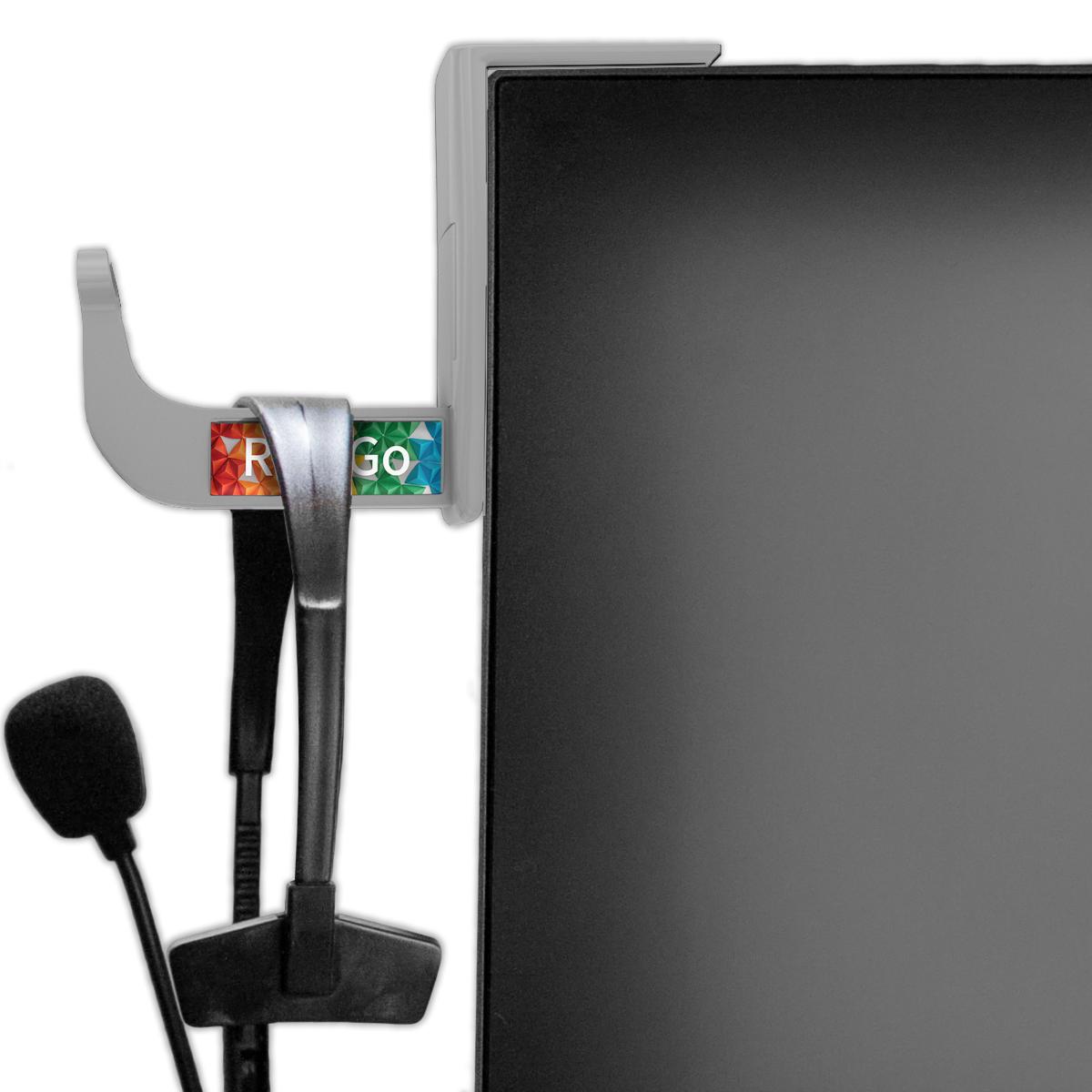 SkyHook™ Headset and Headphone Holder for Desktop Monitors 